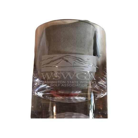 Golfing Hole-In-One Crystal Cut Bar Glasses WSWGA Golf Set of Two - Picture 2 of 4